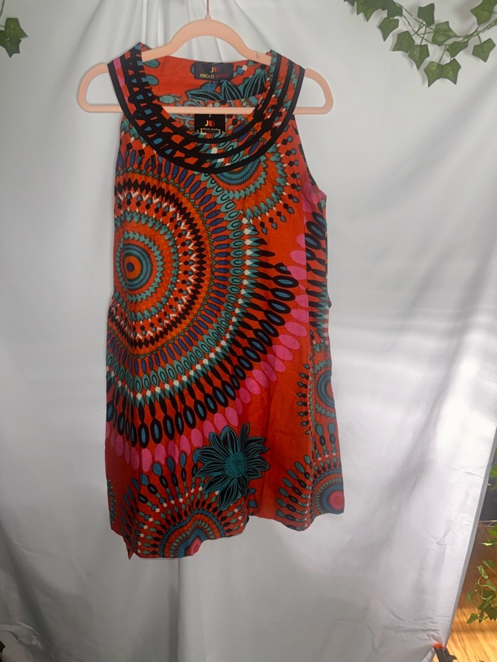 Junglee billee Orange Printed Midi Dress